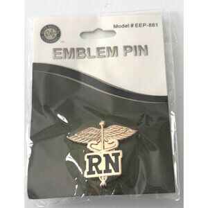 Hospital Nurse RN Emblem Pin Caduceus Design By Elite Medical